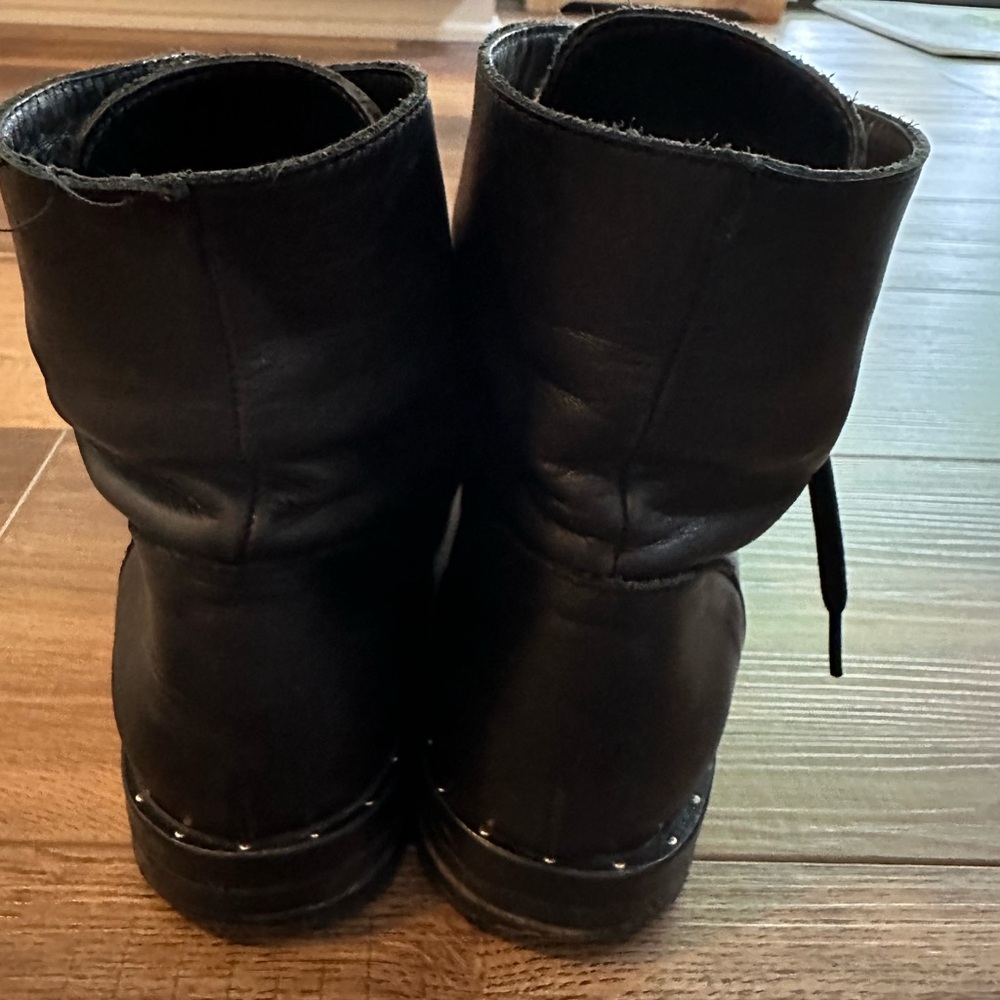 Frēda Salvador RALF Lace Up Combat Boots Size 7 black With silver hardware - Picture 4 of 16